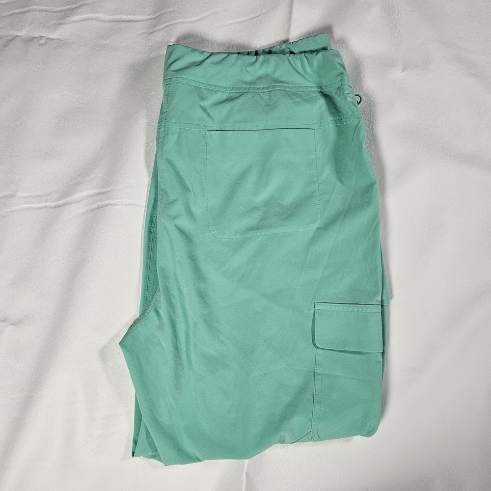 Chico's Zenergy Pants Women 2 US 12 Green Cargo Jogger Drawstring